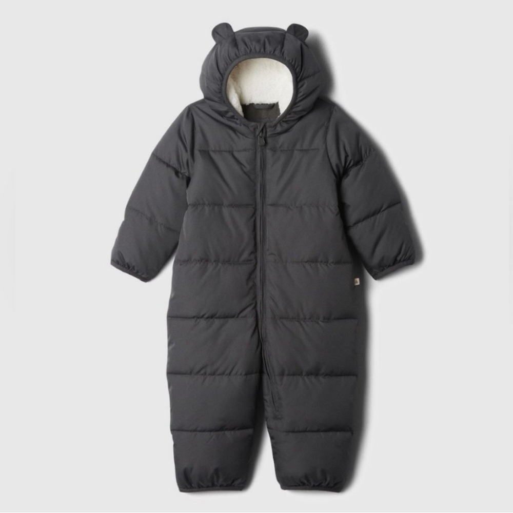 Baby Gap Grey Snowsuit 0–3 Months | Hood with Ears | Newborn Outerwear